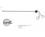 Ножницы эндоскопические поворотные с одной подвижной браншей, прямые клювовидные 5мм, с металлической рукояткой